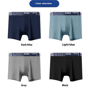 Calzoncillos europeos de talla grande para hombre, calzoncillos bóxer de seda helada para correr, ropa interior deportiva de pierna transpirable de secado rápido para hombre - Product Image 4
