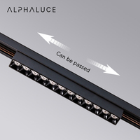 Luminaire linéaire magnétique à mise au point carrée 48V, système d'éclairage Commercial mobile à Led à intensité variable