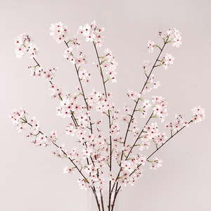 Fleurs artificielles de cerisier suspendues en soie plastique haute simulation pour décorations de mariage et de maison - Product Image 1