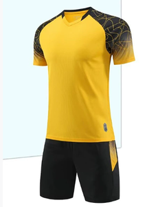 Seragam Tim Sepak Bola Dewasa Pria, Set Jersey Lengan Pendek Kerah Tegak Polos Pewarnaan Solid 100% Poliester Cetak Transfer Panas - Product Image 3