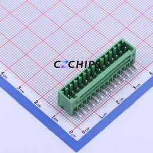 DB2ERC-2.54-14P-GN Plug-in Terminal Block Bent Lead Through Hole,P=2.54mm Board-to-Board / Socket - Closed 1x14P 2.54mm Green - Product Image 1