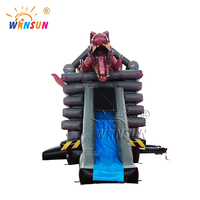 Château gonflable Winsun Combo pour enfants, avec toboggan, thème dinosaure