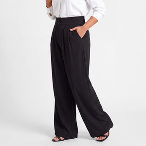 <span class=keywords><strong>Pantalones</strong></span> de Traje de Pierna Ancha para Mujer, <span class=keywords><strong>Tallas</strong></span> Grandes, Cintura Alta con Elasticidad, Botones Dobles, Tiempo de Entrega de 15 Días, Fabricación Personalizada - Product Image 2