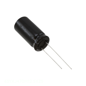 Condensador de Canal de Fabricante 63YXJ470M12.5X25 CAP ALUM 470UF 20% 63V RADIAL TH de Orificio Pasante 470 uF - Product Image 1