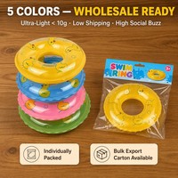 Mini Inflatable Lightweight 10g Pet Swim Ring 9cm Small Animal Float Swimming Bath Aid Duck Pattern 5 Colors Sugar Glider