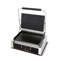 Grille-pain à sandwich antiadhésif à plaque unique électrique sans fumée commerciale à haut rendement presse Panini Grill