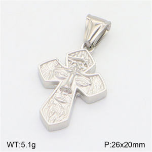 Medallas de la Virgen María y Jesús en Acero Inoxidable Plateado KOMI, Dijes de Cruz para Hacer Collares y Pulseras para Hombres y Mujeres - Product Image 3