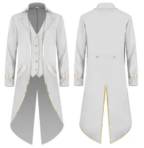 Costume da uomo medievale classico colletto alla coreana Jacquard Larp giacca Cosplay vichinga cappotto abbigliamento stile rinascimentale vittoriano