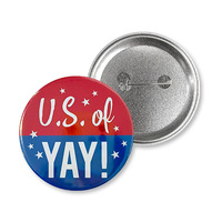 Pin Decorativo de Hojalata con Temática del Día de la Independencia Americana y Elementos Estrellados para Ropa Festiva