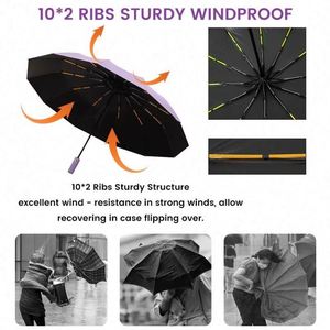 Parapluie transparent imperméable de style américain, entièrement automatique, en forme de bouteille de vin, pour femmes et pour la modestie - Product Image 4