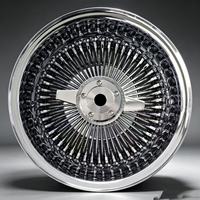 Velg Baja Kawat 100 Spoke Chrome 13x7 Baru, Model Straight Lace dengan Reverse Offset, Dilengkapi Tutup dan Adaptor, Ukuran 14 15 16 17 Inci