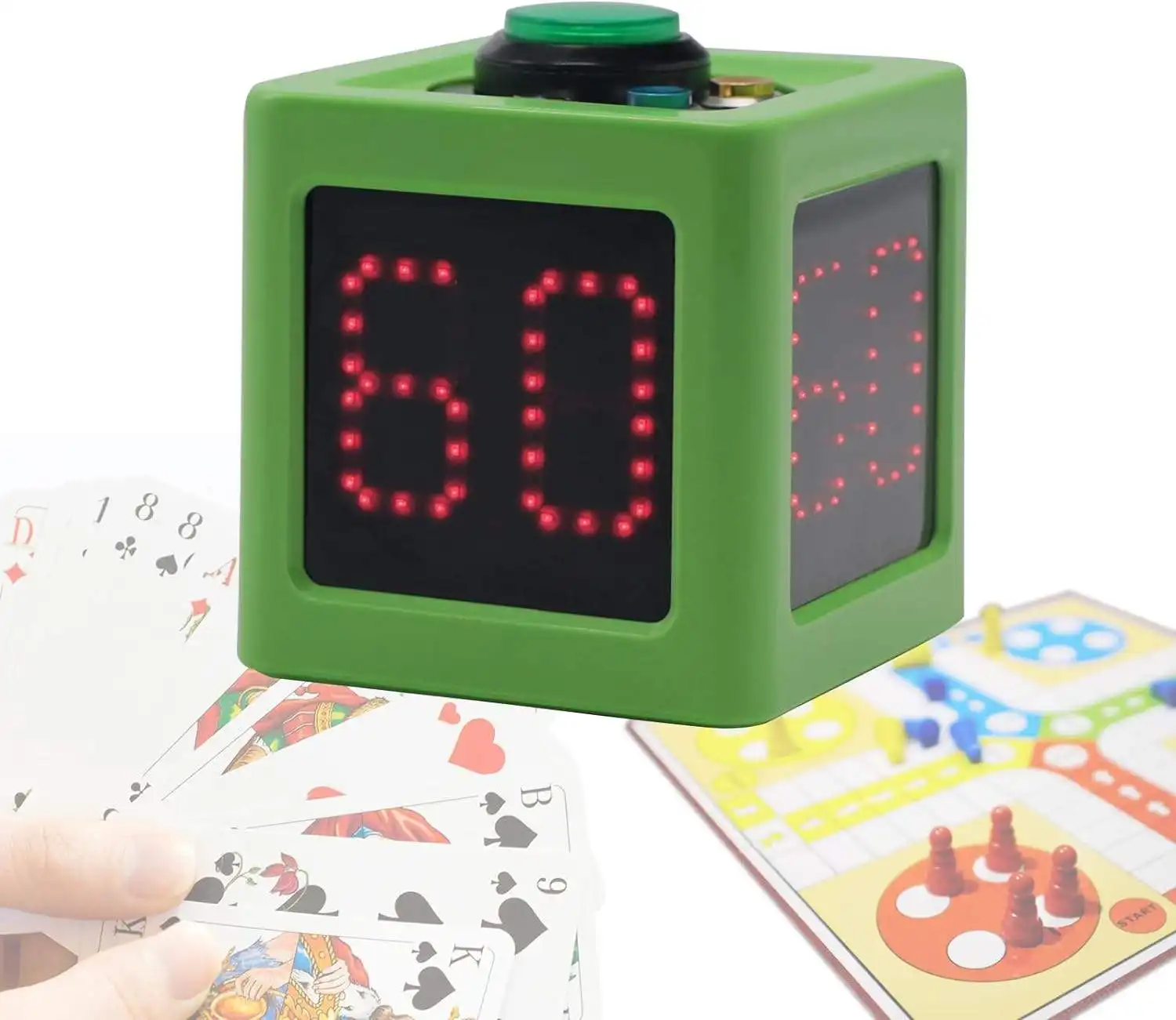 YIZHI 4 Side Screen Display Poker Timer Shot Clock Board Games Cube Timer Countdown Stopwatch Timer for Poker Chess Mahjong Game