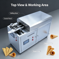 Machine automatique commerciale multifonction pour la production de cornets de gaufres pour les magasins de crème glacée