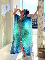 Robe de plage longue grande taille pour femme, cache-maillot, caftan floral pour la plage et les maillots de bain, vente en gros
