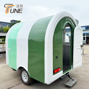 Retro Style Round Mobile Food <b>Trailer</b> Towable Snack Beverage Cart Ice Coffee <b>Concession</b> <b>Trailer</b> for Street Business - Product Image 2