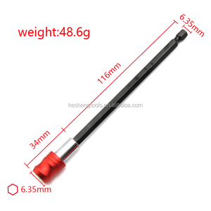 Tiges d'extension de perceuse électrique hexagonales rouges de 60-150mm à dégagement rapide, porte-embout de tournevis autobloquant - Product Image 6
