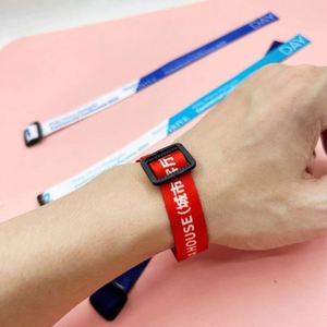 สายรัดข้อมือโพลีเอสเตอร์ทอแบบปรับได้ ราคาประหยัด ผลิตตามสั่ง เหมาะสำหรับงานอีเว้นท์ งานเทศกาล และงานส่งเสริมการขาย - Product Image 3
