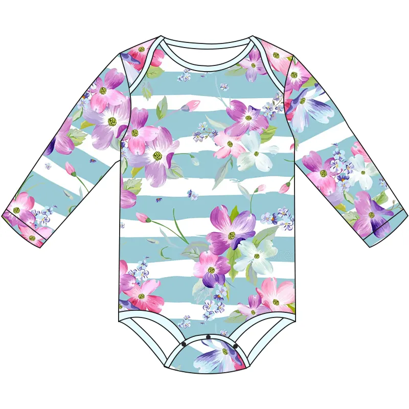 Customized Pattern Hot Sale Long Sleeve Bamboo Knitted Softer Baby Rompers