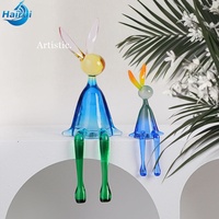 Décorations d'intérieur de luxe créatives faites à la main, en fer et résine, ornements de lapin aux longues oreilles assis pour les meubles TV et les entrées