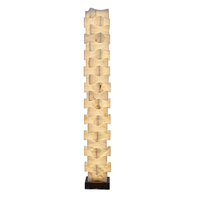 Lampe de sol en albâtre naturel entrelacé de style moderne Wabi Sabi avec éclairage LED pour salon, chambre à coucher, hôtel