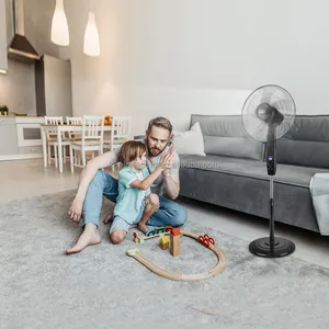 High Quality And Low Price Home Bedroom Living Room Waterproof The Most Effective Electric Floor Black Stand Fan