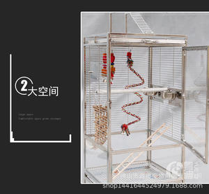 Grande gabbia per uccelli di lusso in acciaio inossidabile 304, - Product Image 5