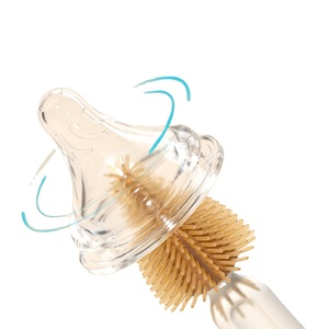 Bebestep, Juego de cepillos para biberones multifuncional portátil ecológico, cepillo de silicona con borde extraíble para chupete, taza de paja - Product Image 1