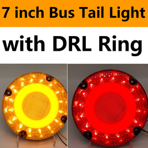 Bán Buôn 7 Inch Vòng Màu Đỏ Hổ Phách Trường Xe Buýt <span class=keywords><strong>LED</strong></span> Dừng Đuôi Lần Lượt Phía Sau Đèn Phía Sau Dừng Lần Lượt Đuôi Phanh Đèn Cho Xe Buýt Trường Học - Product Image 2