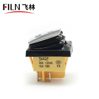 Filn 20A 4 broches ON-OFF Latching Rock Band Nintendo Switch Lampes de signalisation LED étanches Couvercle en acier inoxydable IP65 220V Max.