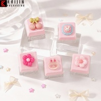 Boîtier cosmétique vide personnalisé avec bouton, design mignon, pour palette de fards à paupières, conteneur de blush et pot à rouge à lèvres