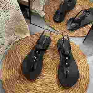 Nuevas Sandalias de Playa Planas con Decoración Floral para Mujer, Chanclas de Verano con Punta Abierta, Sandalias Casuales para Exteriores y la Playa, Venta al Por Mayor - Product Image 4