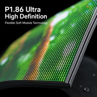 Écran LED incurvé couleur pleine résolution P1.86 pour intérieur, mur vidéo LED incurvé à pas fin, grand écran créatif pour salle d'exposition d'entreprise