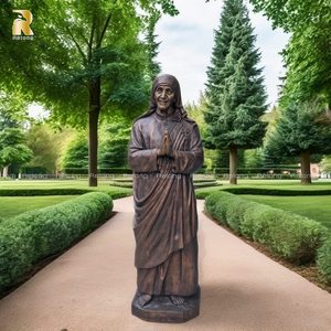 Ngoài trời Tùy Chỉnh Cổ Điển Tôn Giáo hình điêu khắc đồng nữ tu tượng để bán - Product Image 4