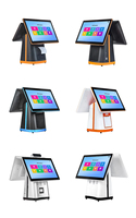 Sistema POS HIDISIM GC148B de Doble Pantalla con Windows, Terminal de Caja Registradora con Pantalla Táctil, Escáner de Código de Barras NFC, Impresora de Recibos