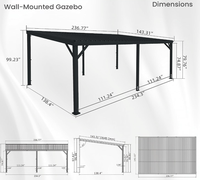 Pergola murale extérieure 12' x 20' de type Lean-to