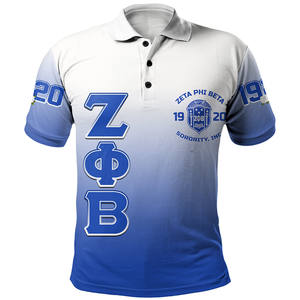 Stampa on Demand <span class=keywords><strong>Polo</strong></span> francese Zeta Phi Beta comoda traspirante di alta qualità a maniche corte estive con Top di fabbrica - Product Image 4