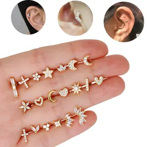 Ready to Ship Helix Conch Anti-Tragus Rook Ear Piercing Jewelry Stainless Steel Cartilage Stud Earring