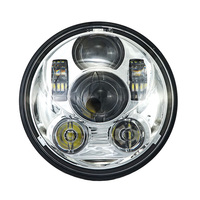 Projecteur de moto LED rond 5.75 pouces 5-3/4 pouces, lampe frontale Hi/Lo Beam 45W pour Harley Davidson