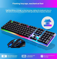 Combo de Teclado y Ratón para Juegos con Cable LED, Teclado Mecánico LED Resistente al Agua para Computadora, Venta Caliente