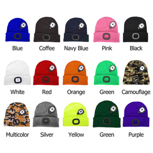 LED Beanie Hat với ánh sáng Unisex ấm mùa đông hat với đèn LED Headlamp cap mùa đông dệt kim đêm thắp sáng hat đèn pin - Product Image 6