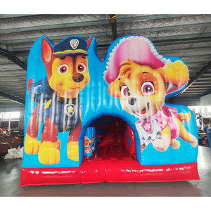 Château gonflable <span class=keywords><strong>d</strong></span>'extérieur, combo château gonflable et toboggan à thème dessin animé pour enfants - Product Image 1