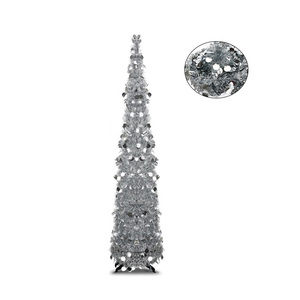 Nuovi prodotti per 2024 pieghevole Pop Up artificiale decorativo argento albero di natale - Product Image 6