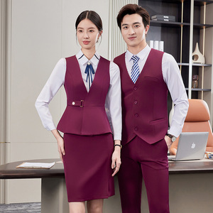 Unisex Autumn Winter Formal Suit For Hotel Receptionists And Restaurant Staff <b>Work</b> Uniforms Polyester Woven - Product Image 3