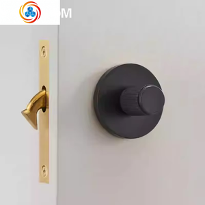 Solid Brass Sliding <b>Door</b> Privacy Lock <b>Brushed</b> Black Finish Bathroom Pocket <b>Door</b> Hardware OEM - Product Image 3
