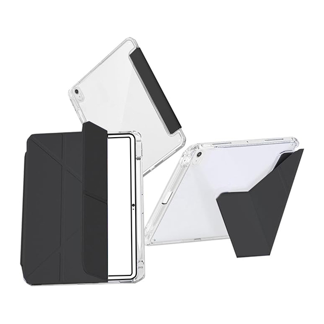 New Arrival Trifold Folio Stand Clear Leather Magnetic Y-Fold Smart Cover with Pencil Bag iPad Case for iPad Air 11 iPad Pro 11
