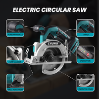 Scie circulaire sans fil 220V, scie à bois électrique, outil électrique, moteur sans balais, batterie lithium-ion, capacité de coupe de 130 mm pour