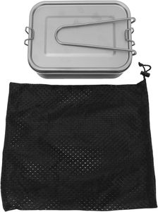 Camping Bento Lunch Box Titanium 900ml With Foldable Handle for Hiking <b>Backpacking</b> - Product Image 4