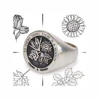 Bague Chevalière Homme Design Tendance Personnalisable Quatre Saisons Simple Plaqué Or 18K PVD Bijou Estampillé en Stock
