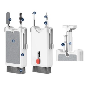 Barra de Limpieza K10 ABS 10 en 1, Herramienta de Limpieza Multifuncional, <span class=keywords><strong>Limpiador</strong></span> Integrado para Auriculares, Teclado y Pantalla - Product Image 5