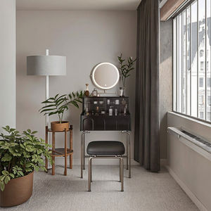 Table de toilette blanche moderne de petite taille tabouret miroir éclairé chaise panneau de bois pour cosmétiques pour <span class=keywords><strong>filles</strong></span> chambre à coucher meubles de maison - Product Image 2